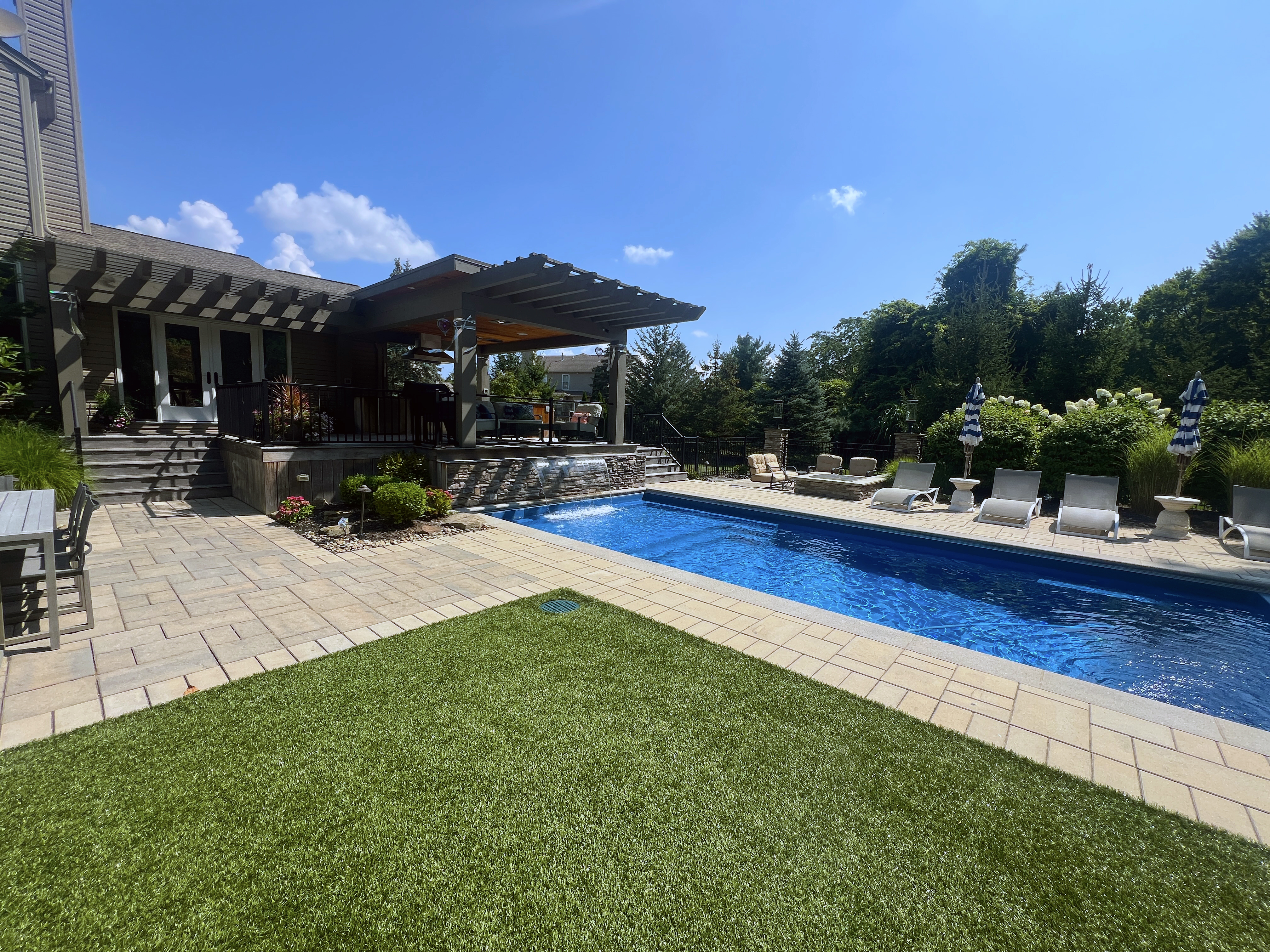 Backyard with a pool