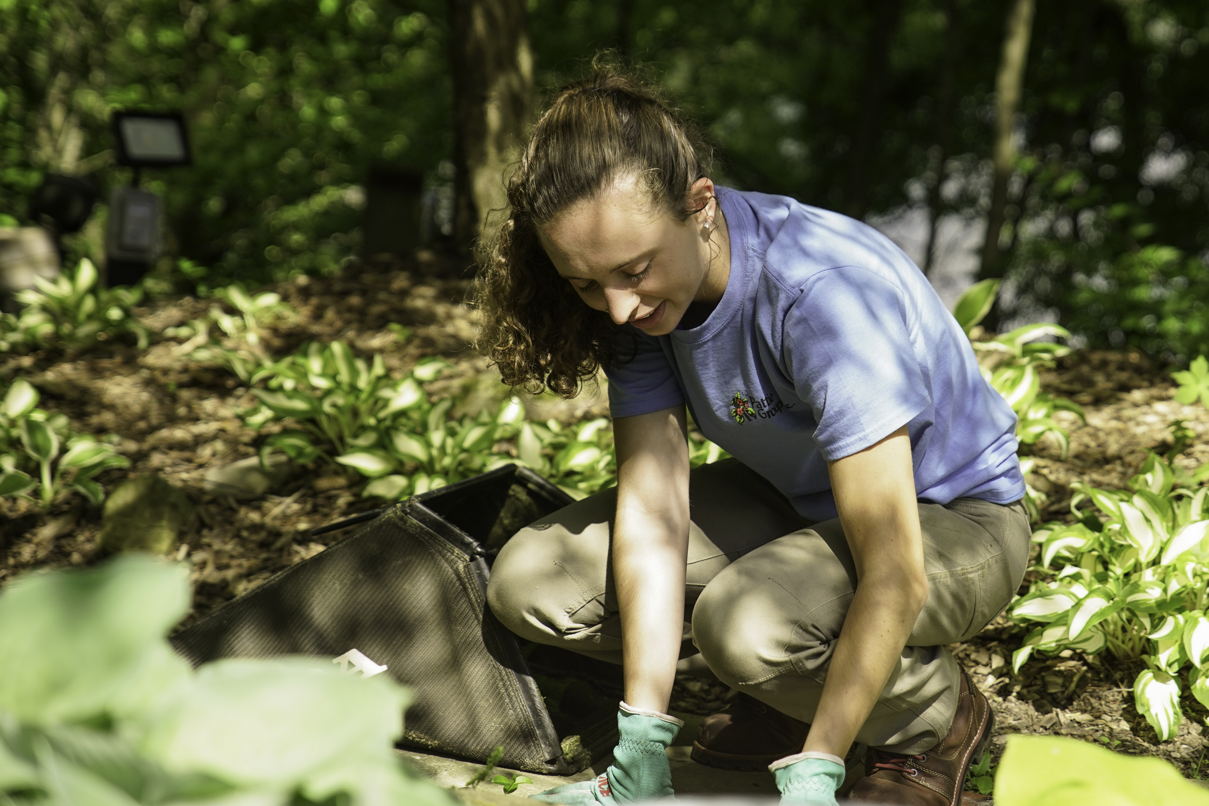 A woman planting