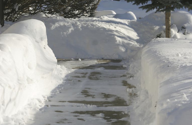 Path cleared of snow